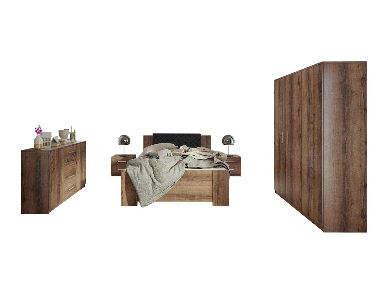Schlafzimmer-Set Catromi 123 (Klostereiche + Soft Pik 011)
