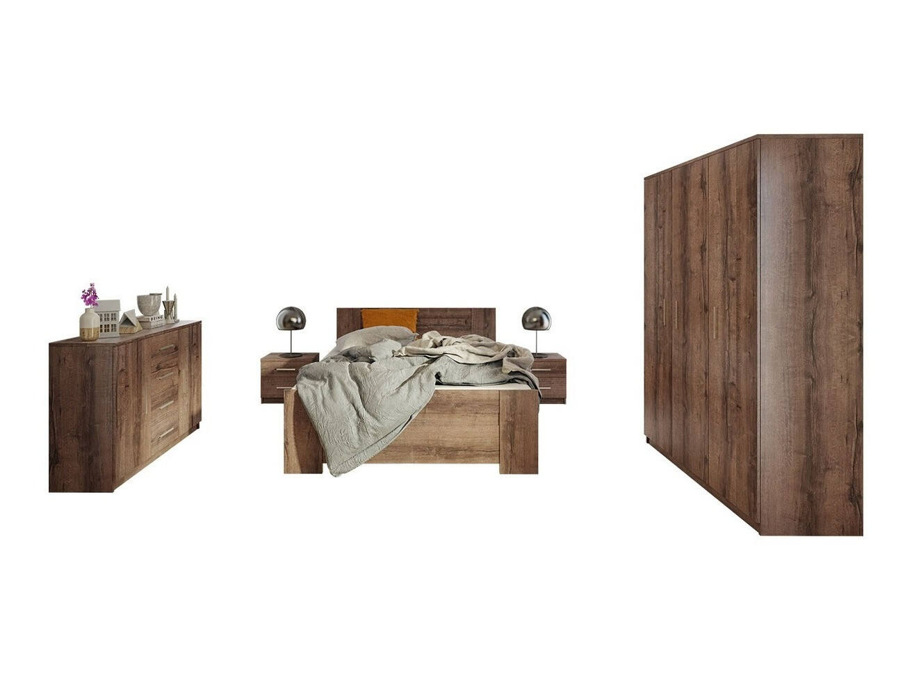 Schlafzimmer-Set Catromi 123 (Klostereiche)