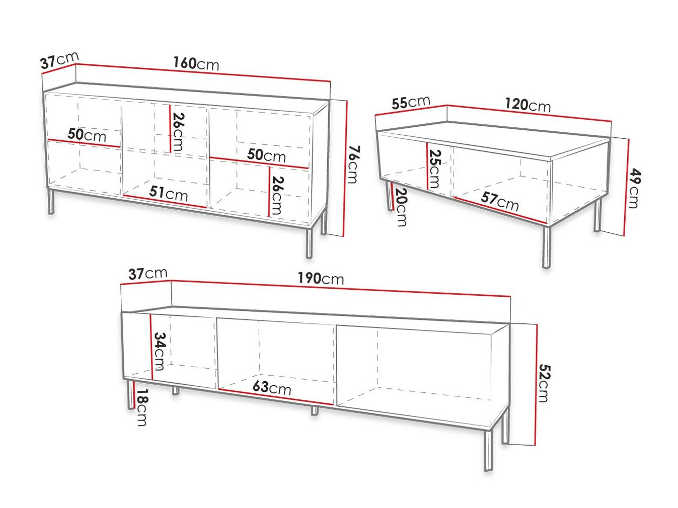 Wohnzimmer-Sets Levelbu 104 (Weiss + Weiss glänzend)