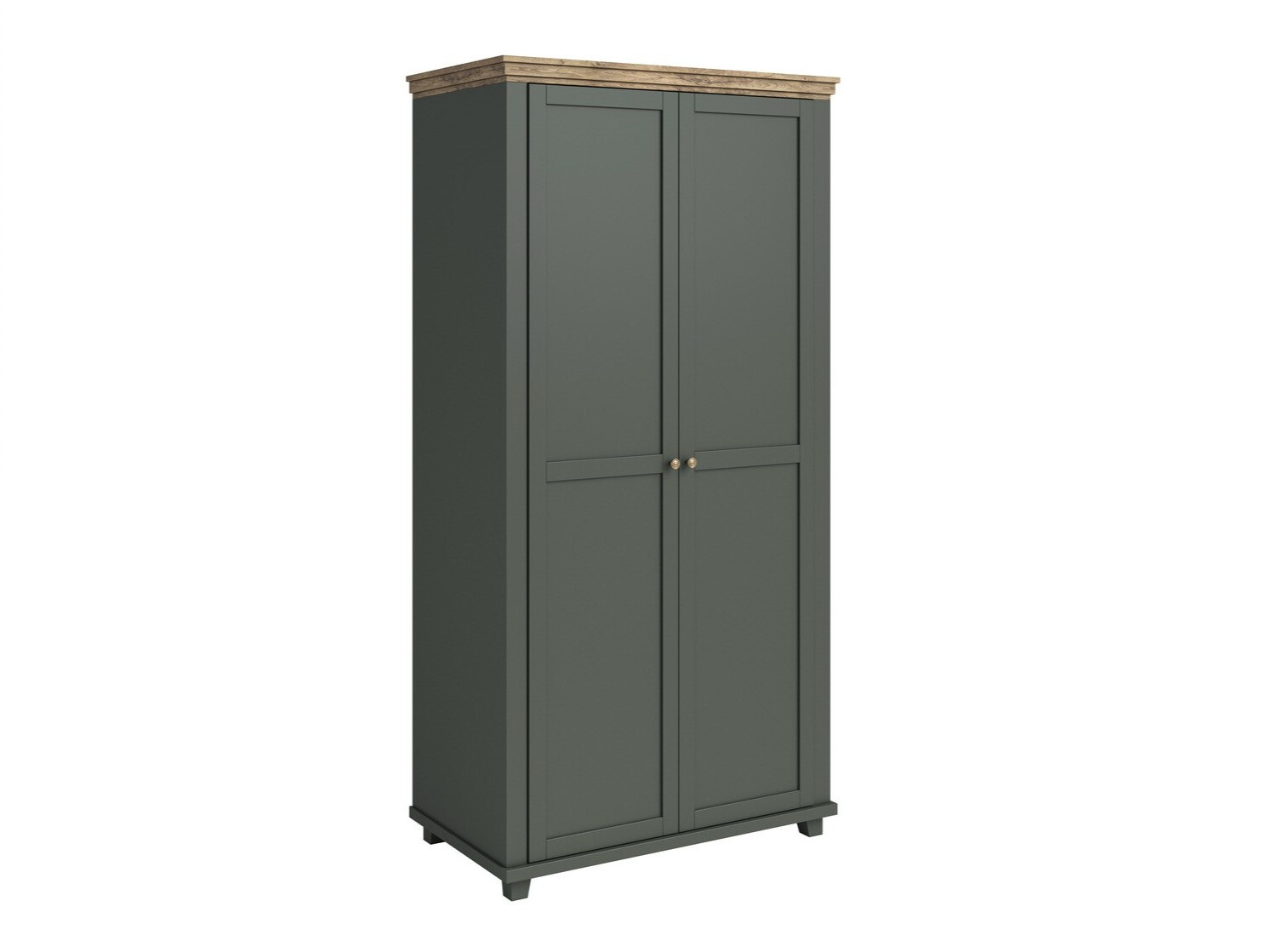 Kleiderschrank Tolnue 125 (Dunkelgrün + Lefkas-Eiche)
