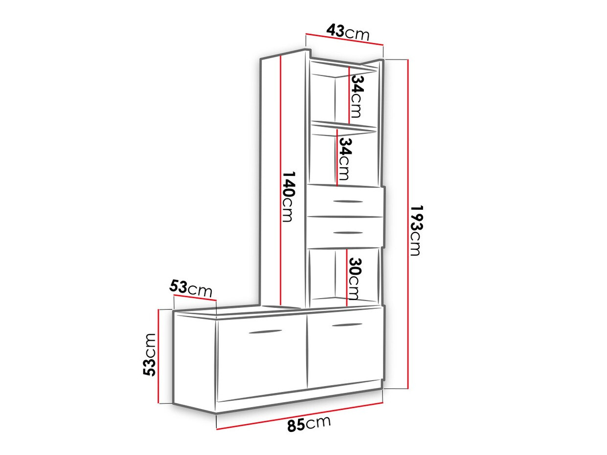 Regal Campus (Weiss + Weiss glänzend)