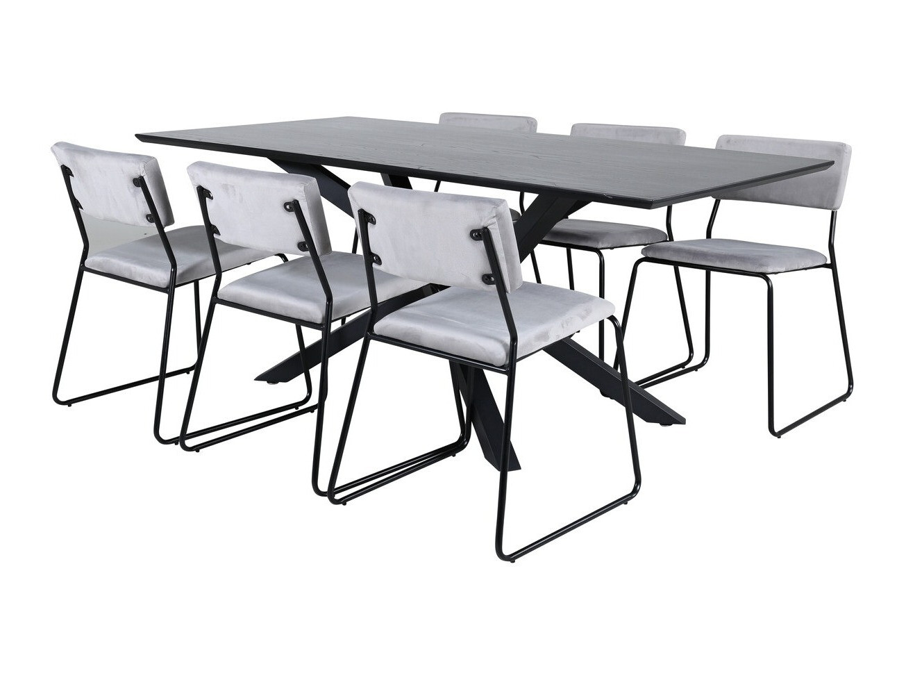 Essgruppe Dallas 2695 (Grau + Schwarz)