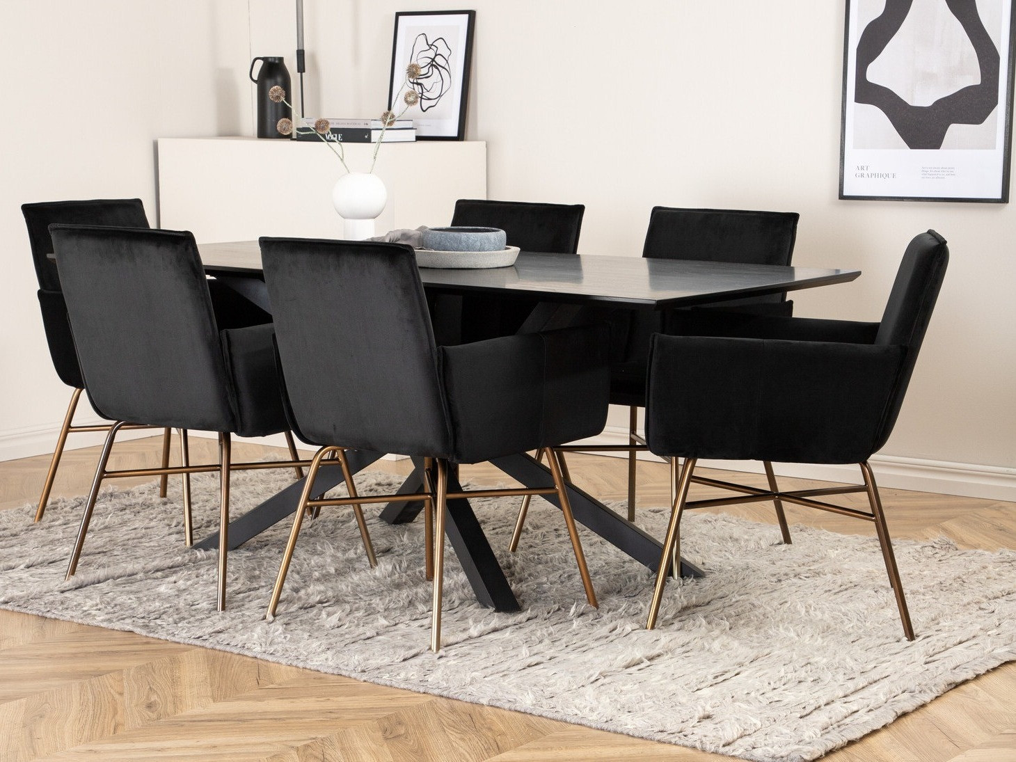 Essgruppe Dallas 2703 (Schwarz + Kupfer)