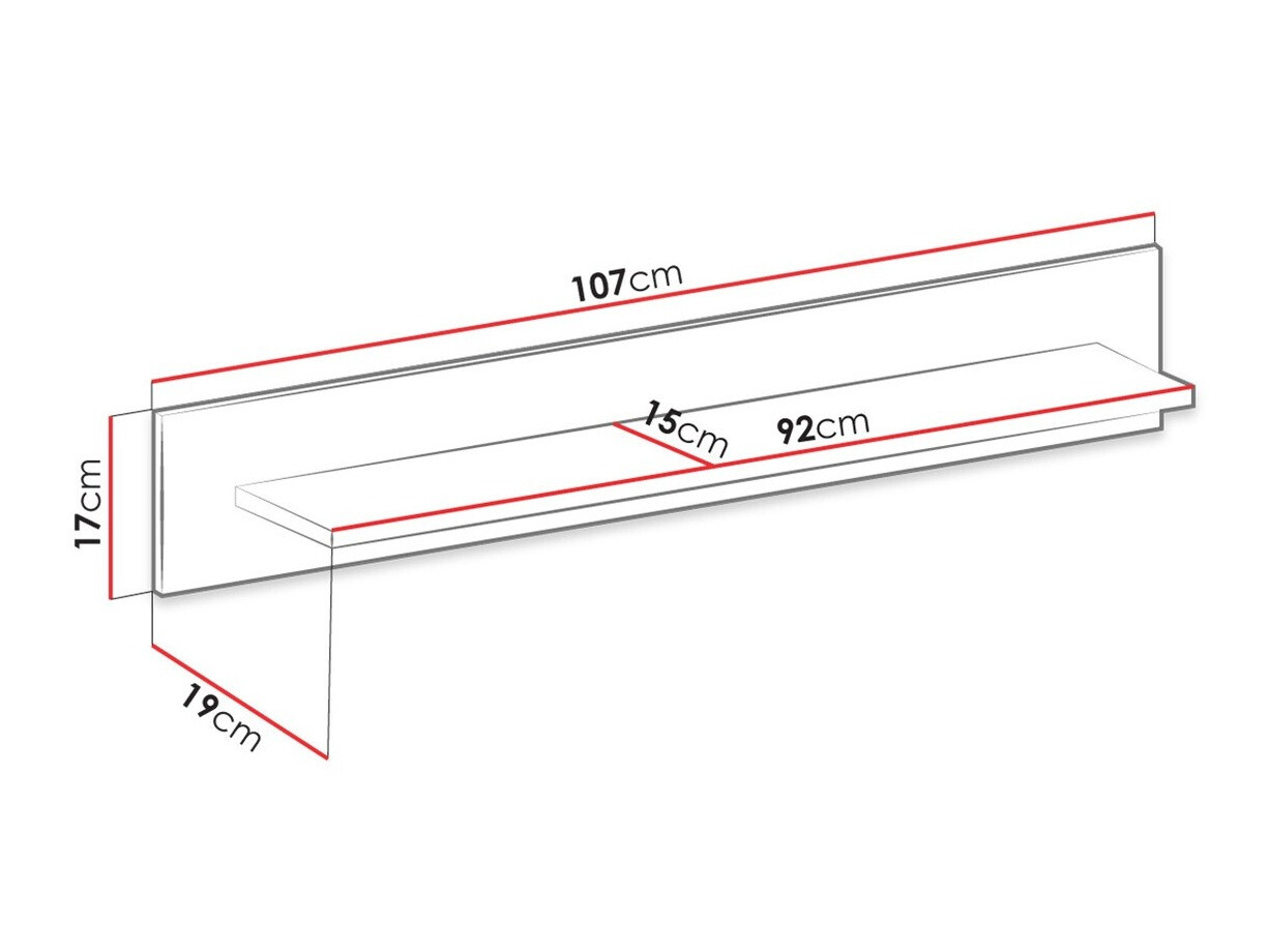 Wandregal Bracchal (Artisan Eichenholzoptik + Graphit)