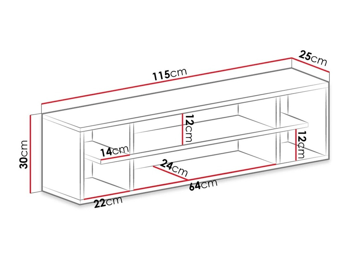 Wandregal Omaha E114 (Weiss + Türkis)