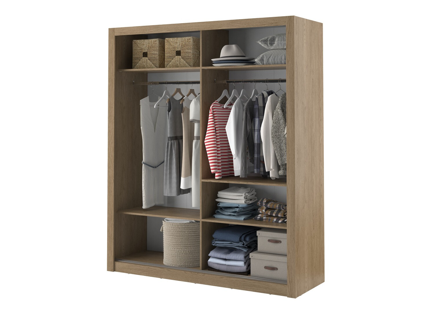 Kleiderschrank Fresno 102 (Eiche hell)