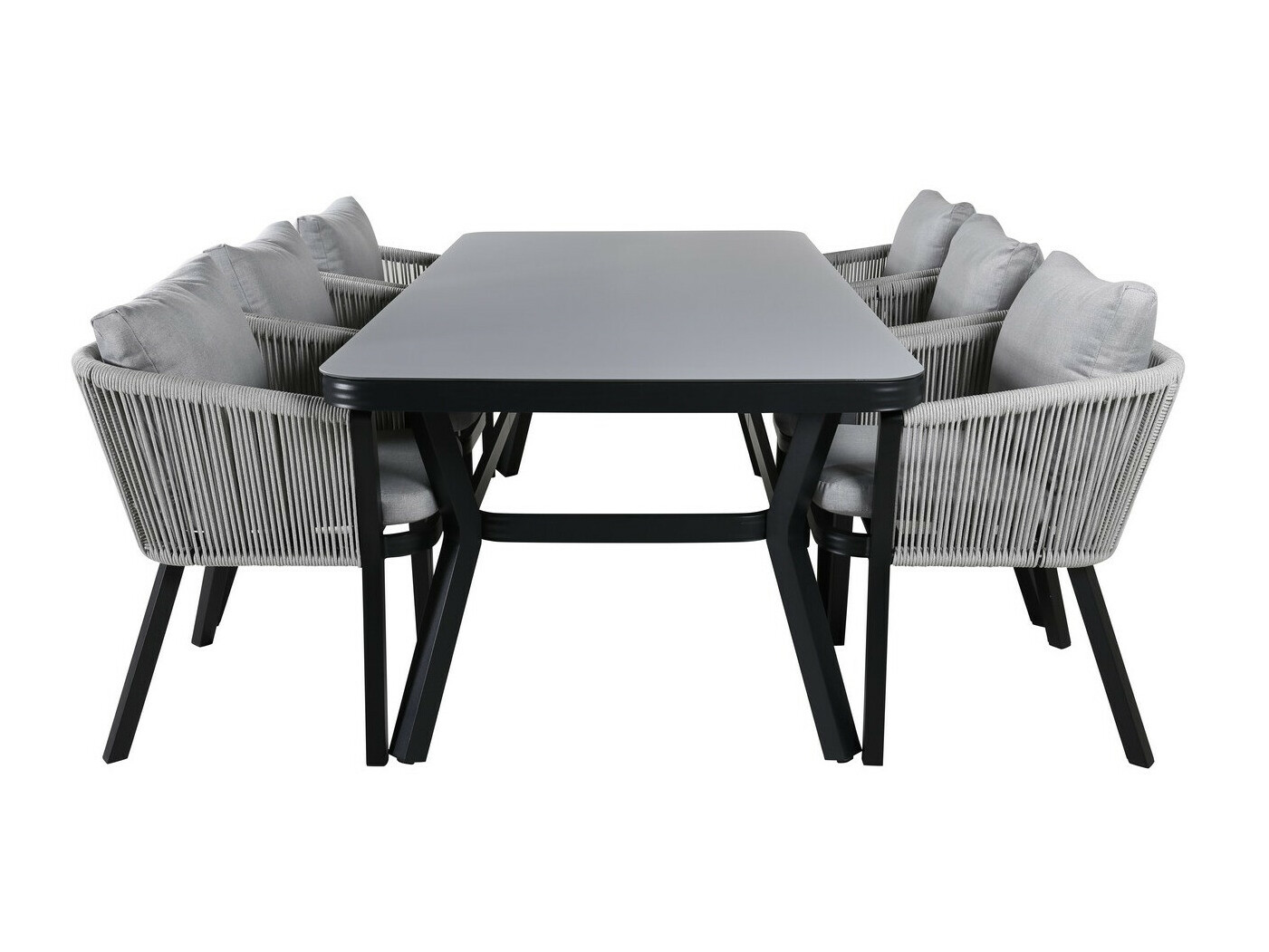 Tisch und Stühle Dallas 3020 (Schwarz + Grau)