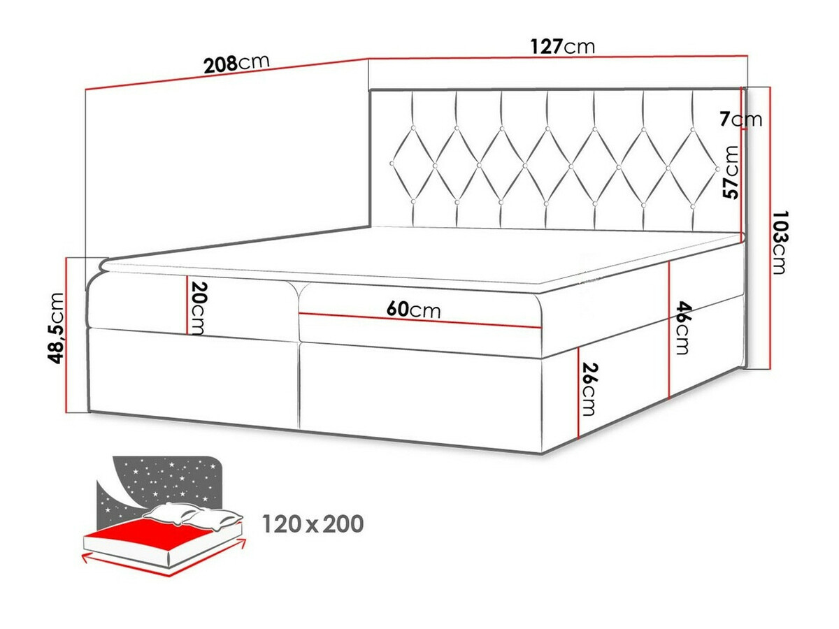 Boxspringbett Baltimore 159 (Mikrofaza 20)