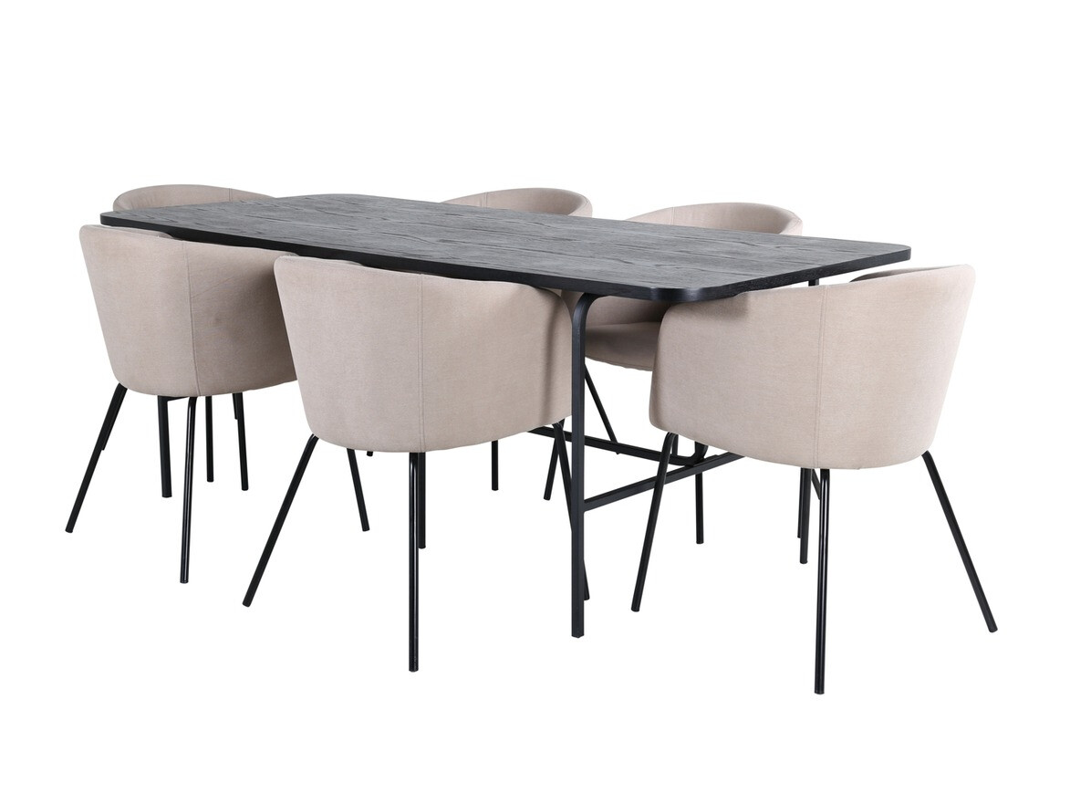 Essgruppe Dallas 2794 (Beige + Schwarz)