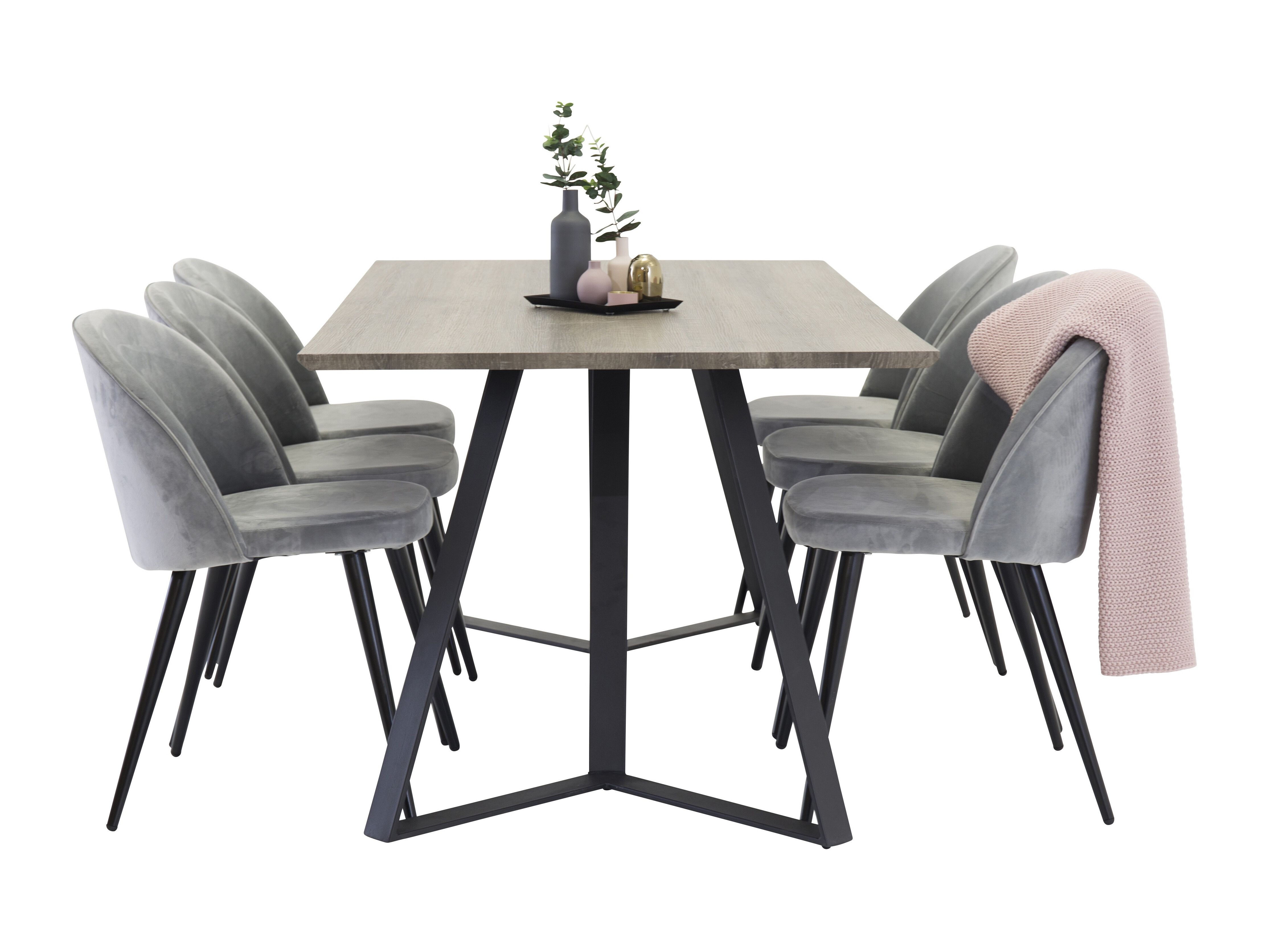 Essgruppe Dallas 340 (Grau + Schwarz)