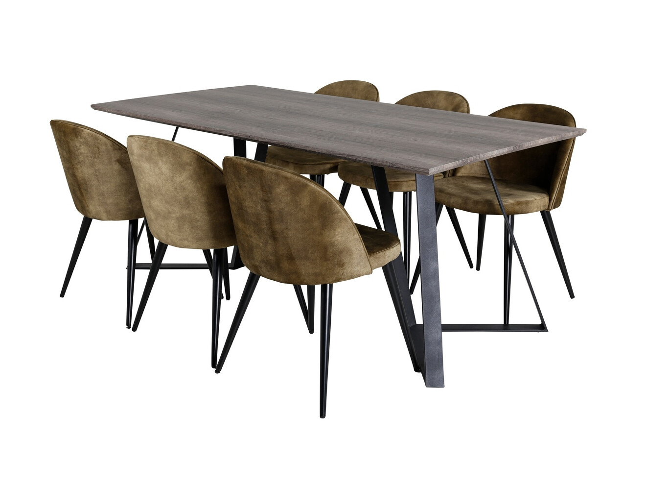 Essgruppe Dallas 340 (Staubiges Grün + Schwarz)