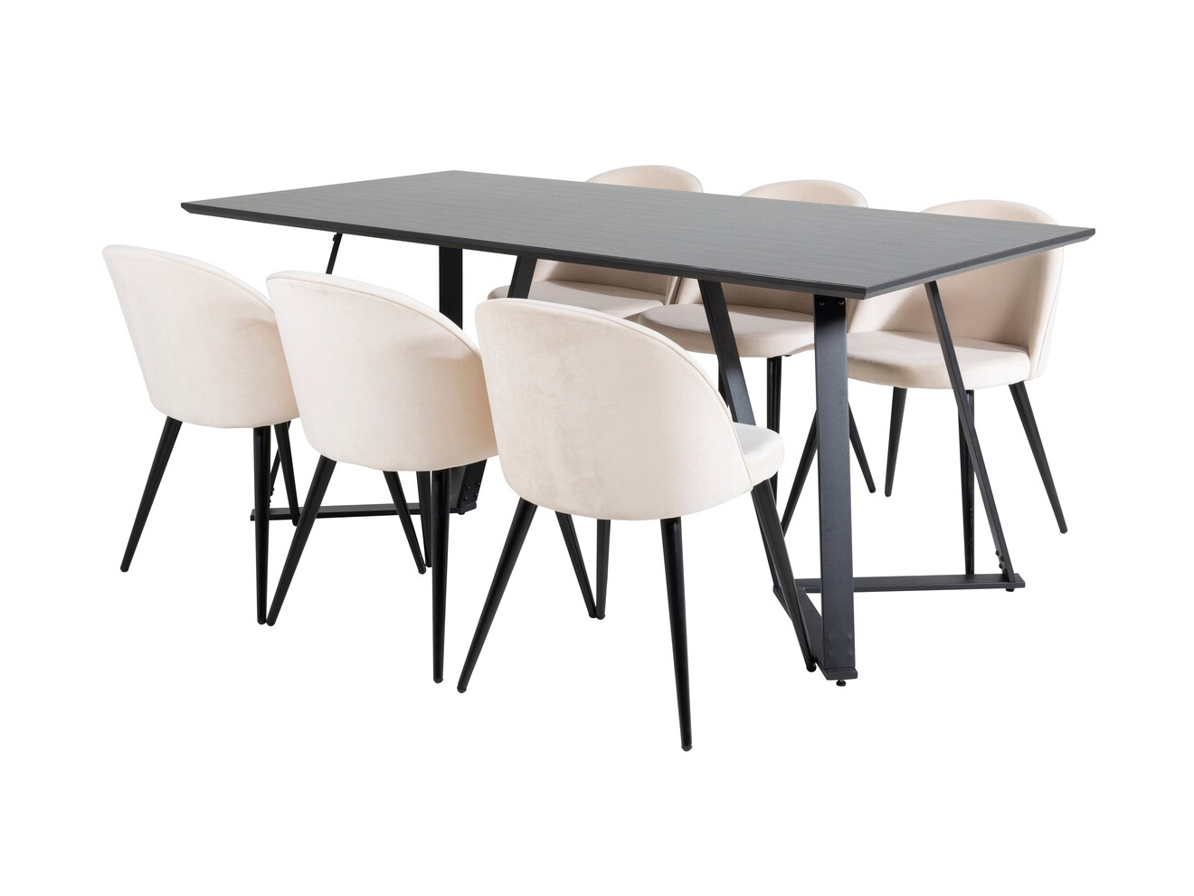 Essgruppe Dallas 360 (Beige + Schwarz)