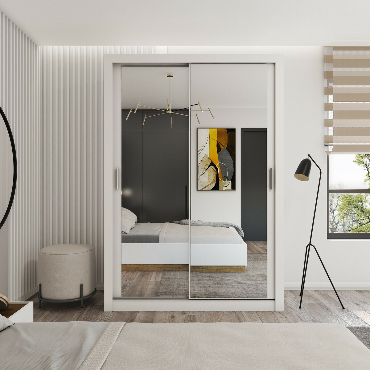 Kleiderschrank Cirdelu 115 (Weiss)