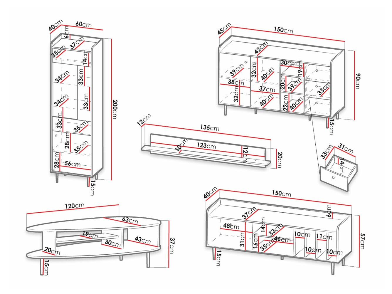Wohnzimmer-Set Ferenou 113