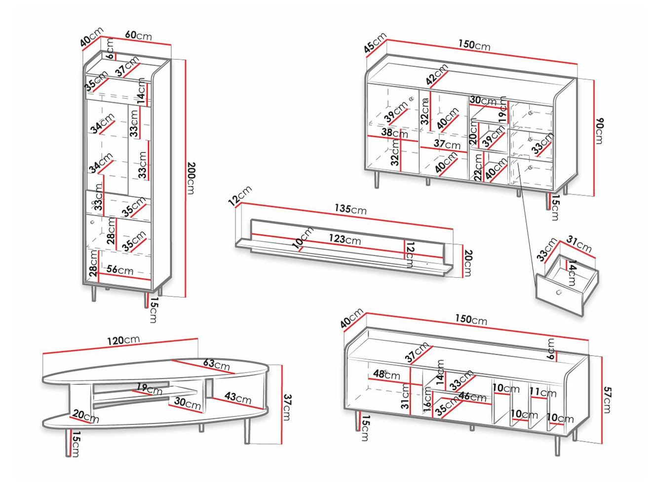 Wohnzimmer-Set Ferenou 113