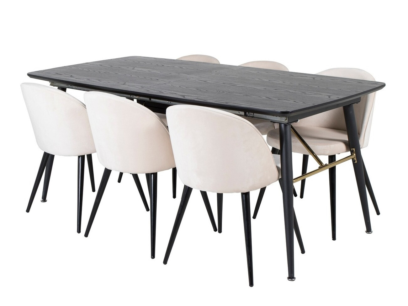 Essgruppe Dallas 1449 (Beige + Schwarz)