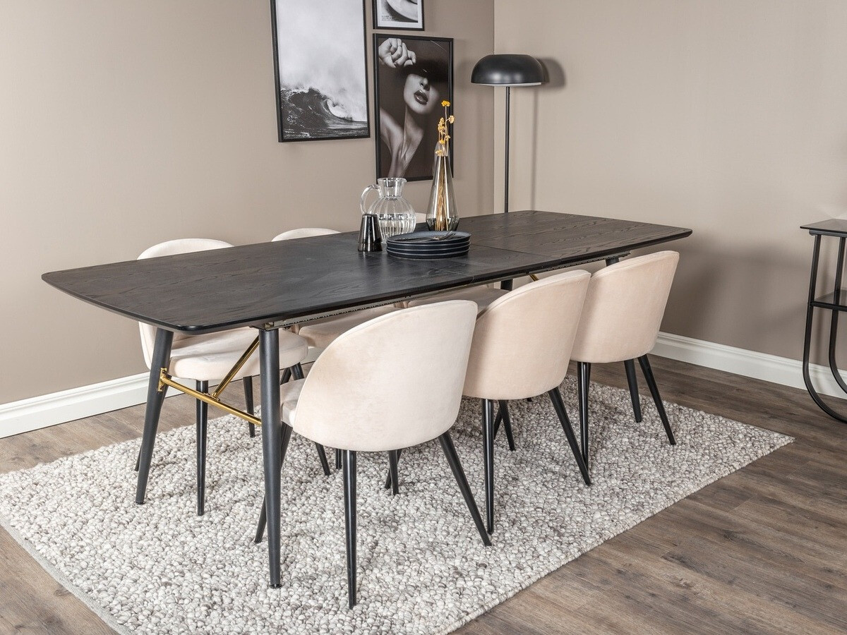 Essgruppe Dallas 1449 (Beige + Schwarz)