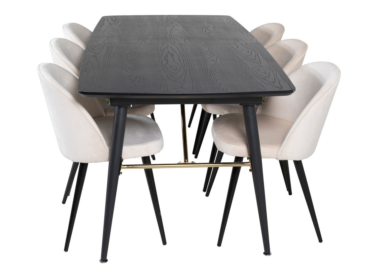 Essgruppe Dallas 1449 (Beige + Schwarz)