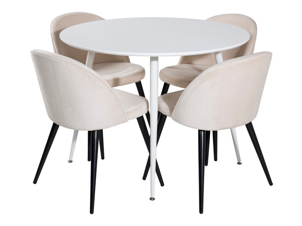 Essgruppe Dallas 1536 (Beige + Schwarz)