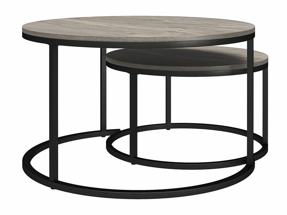 Couchtischset Tulsa 234 (Eiche Grau + Schwarz)