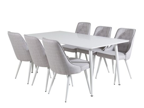 Essgruppe Dallas 1625 (Hellgrau + Weiss)