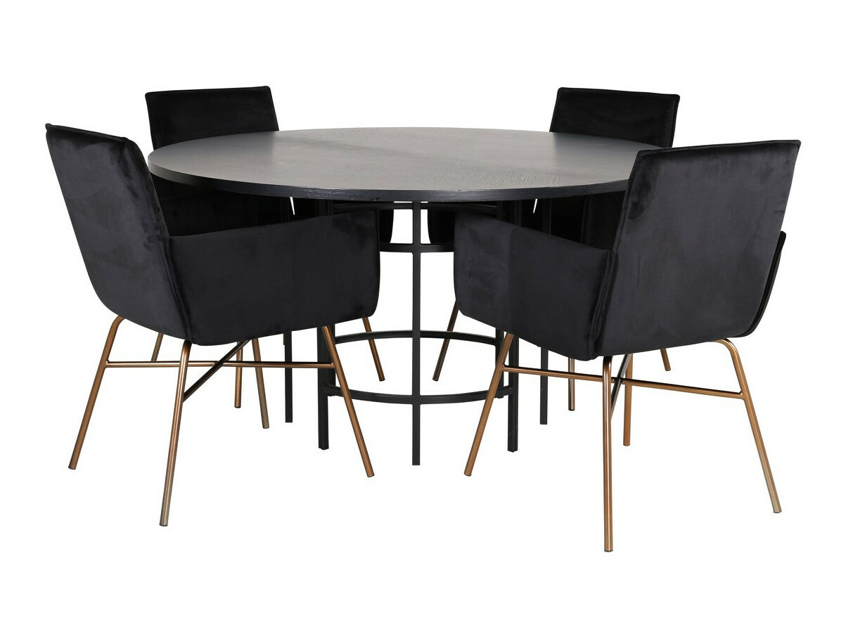 Essgruppe Dallas 2337 (Schwarz + Messing)