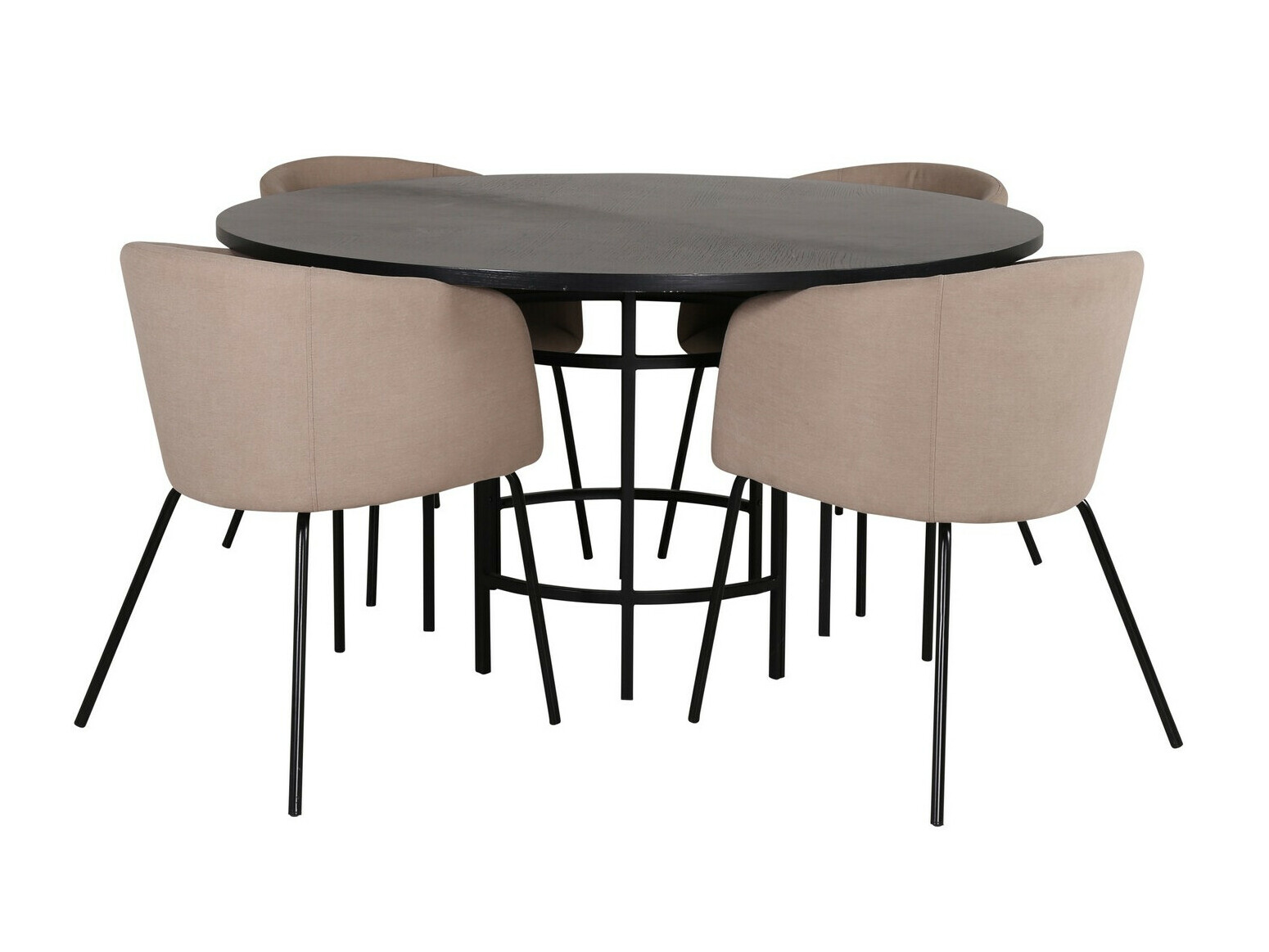 Essgruppe Dallas 2381 (Schwarz + Beige)