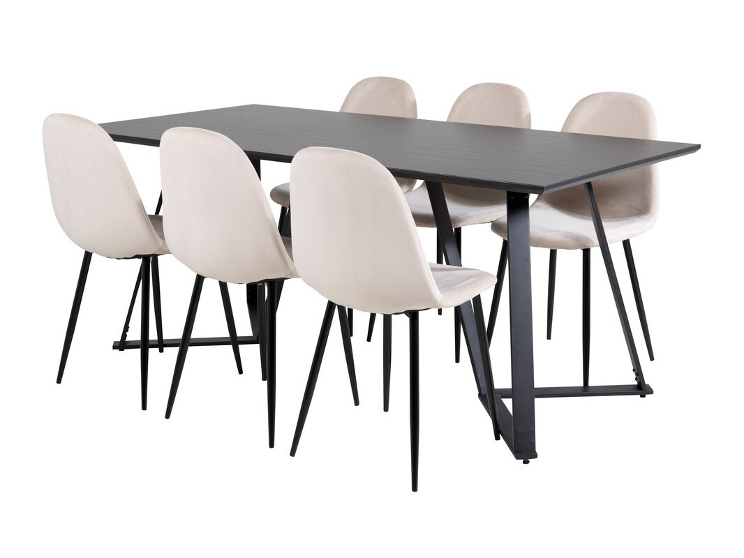 Essgruppe Dallas 2476 (Beige + Schwarz)