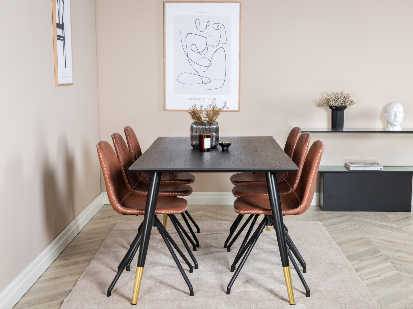 Essgruppe Dallas 2578 (Schwarz + Messing)