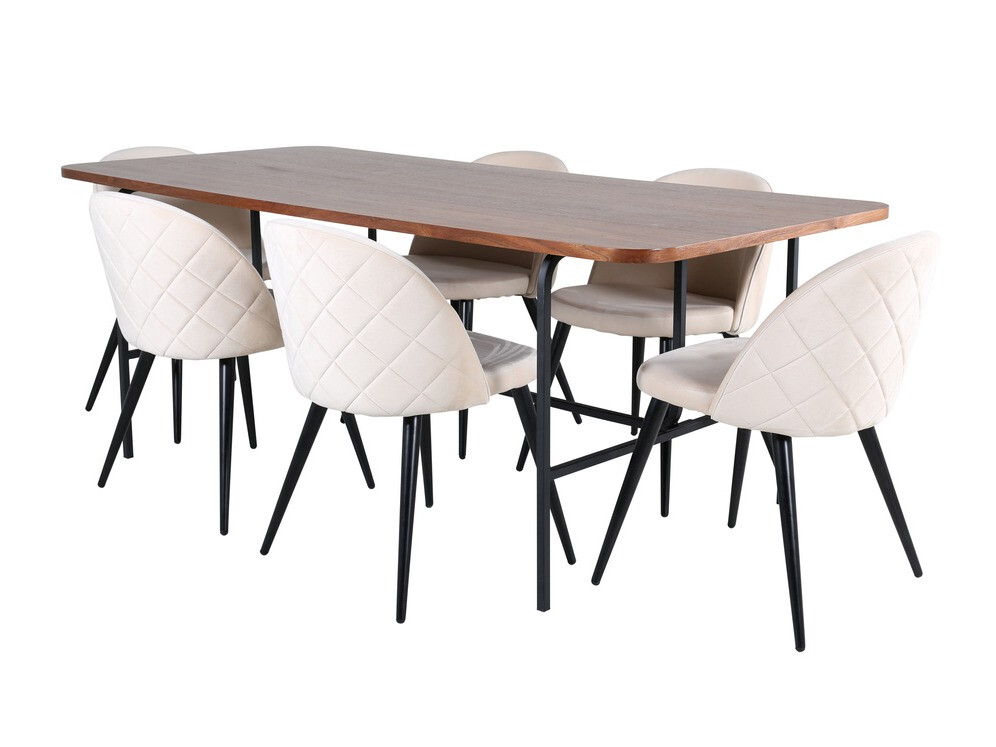 Essgruppe Dallas 2785 (Cremefarben + Schwarz)