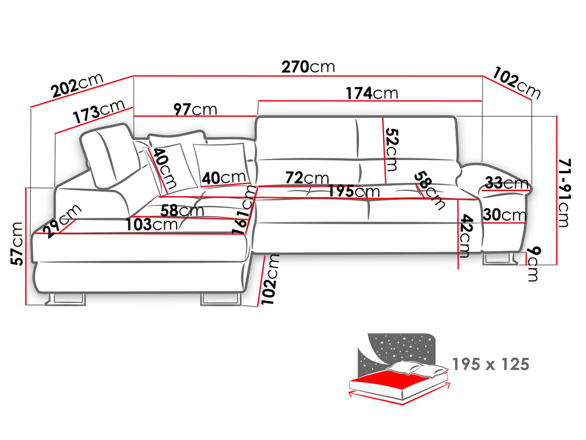 Ecksofa Comfivo Ruta II (Venus Velvet 2926 + Magic Velvet 2219)