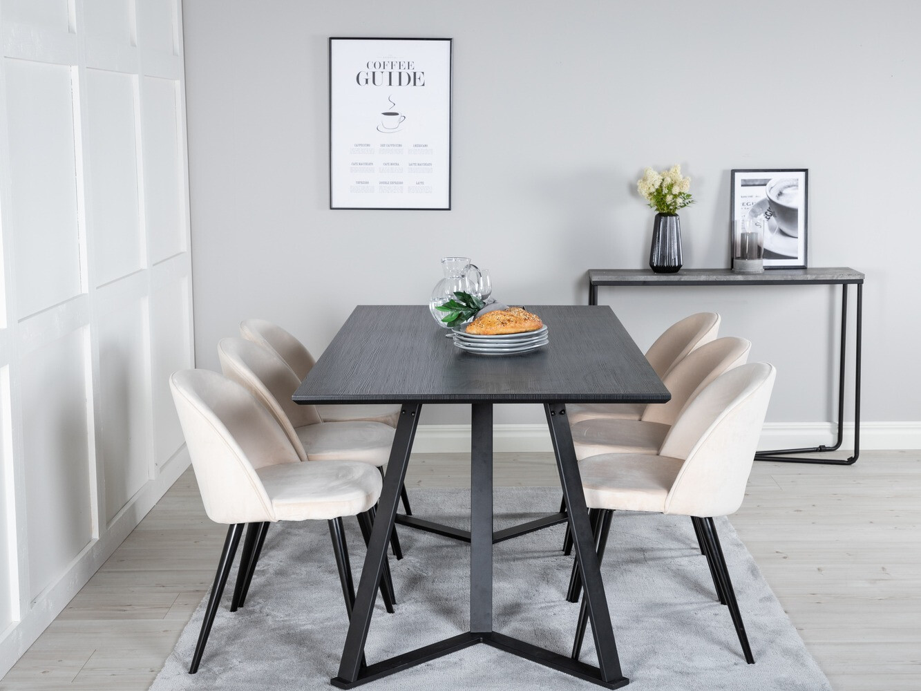 Essgruppe Dallas 360 (Beige + Schwarz)