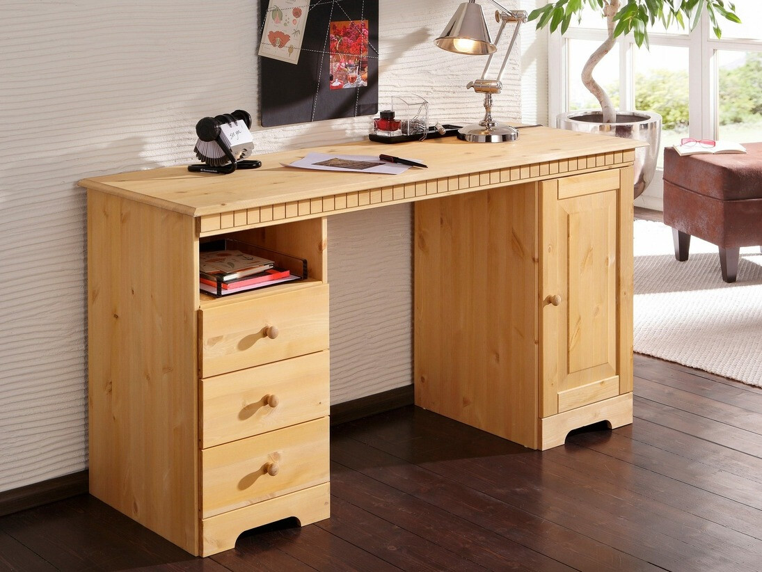 Bürotisch Cavfelo 100 (Kiefernholzoptik)