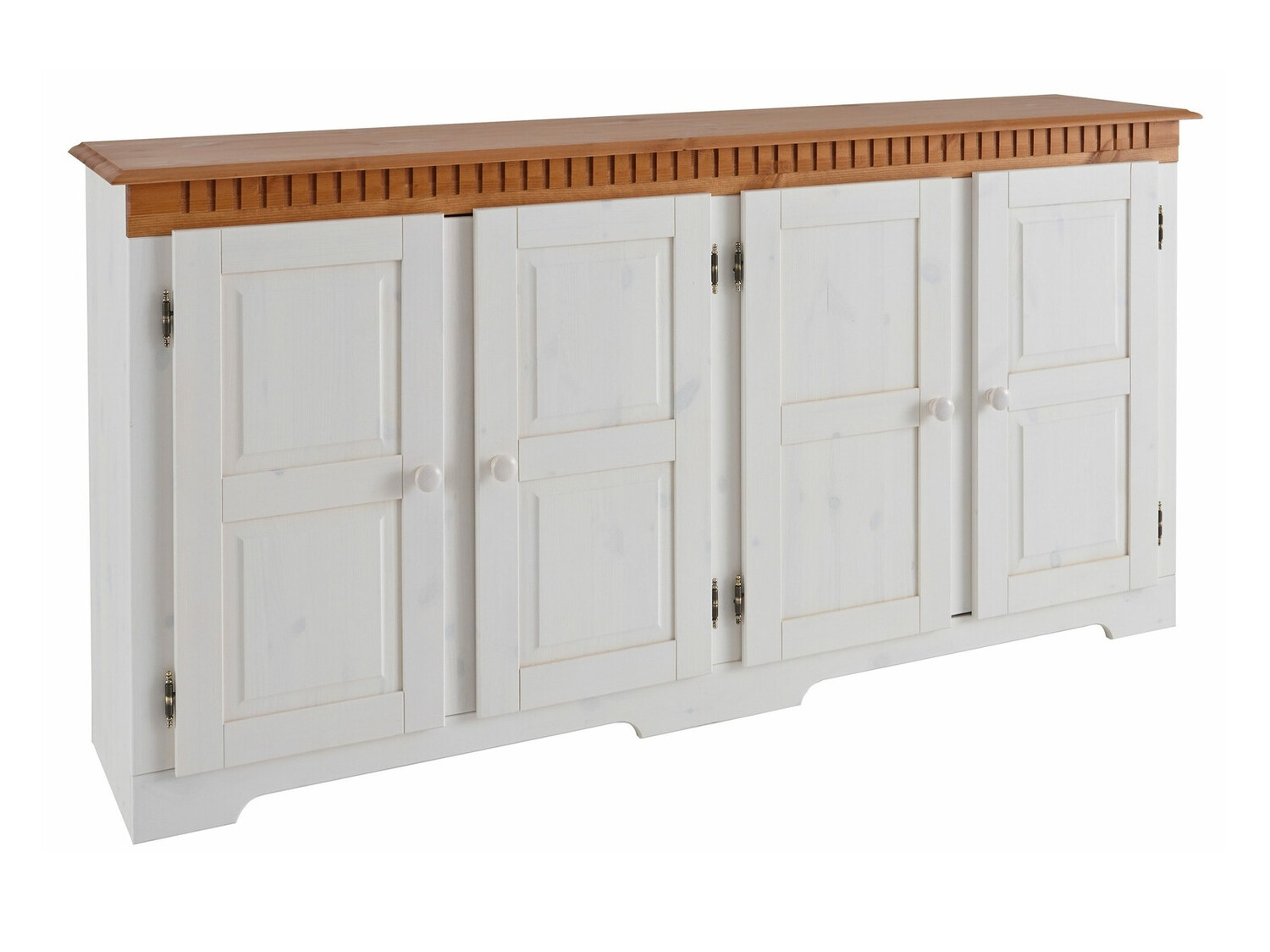 Sideboard Cavfelo 104 (Weiss + Kiefernholzoptik)