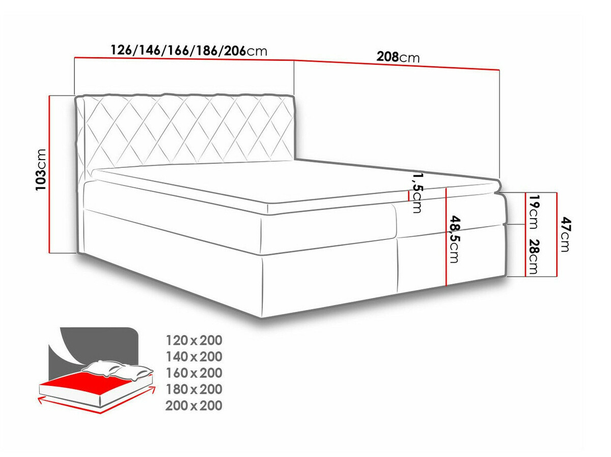 Boxspringbett Baltimore 127 (Velluto 3)