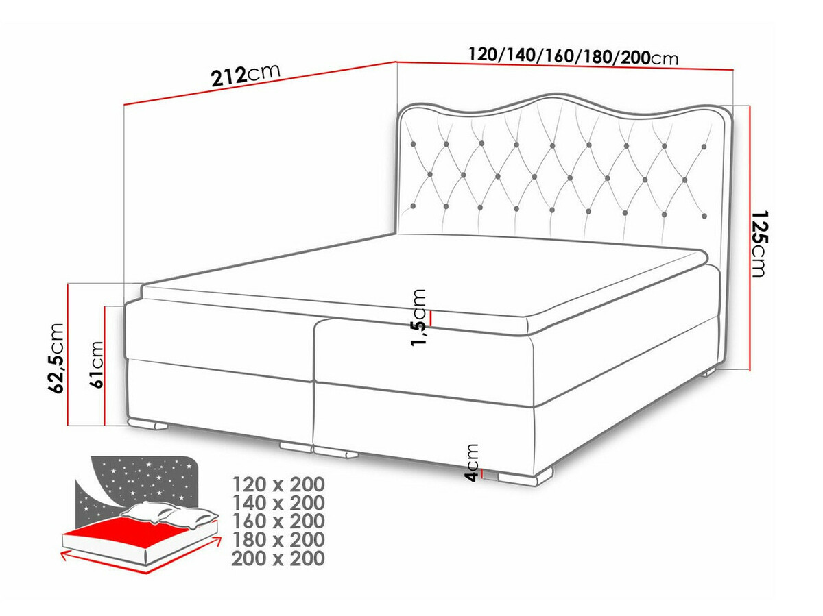 Boxspringbett Baltimore 162 (Soft 010A)