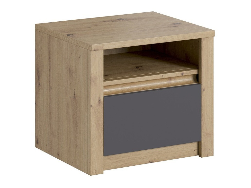 Nachttisch Deldale 108 (Artisan Eichenholzoptik + Grau)