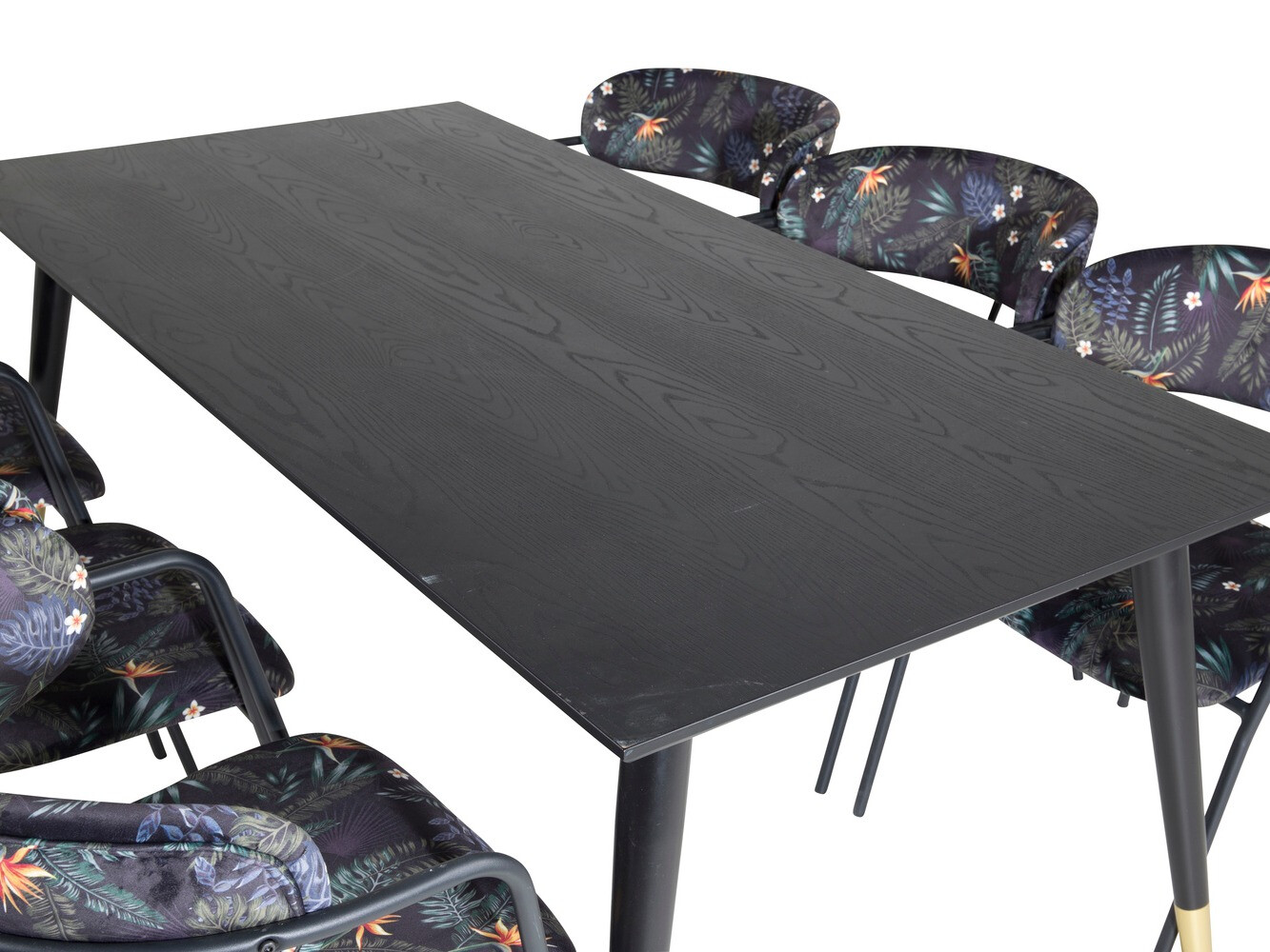 Essgruppe Dallas 1258 (Geblümtes Muster + Schwarz)