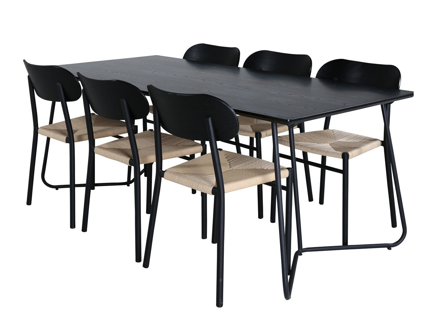 Essgruppe Dallas 2716 (Schwarz + Hellbraun)