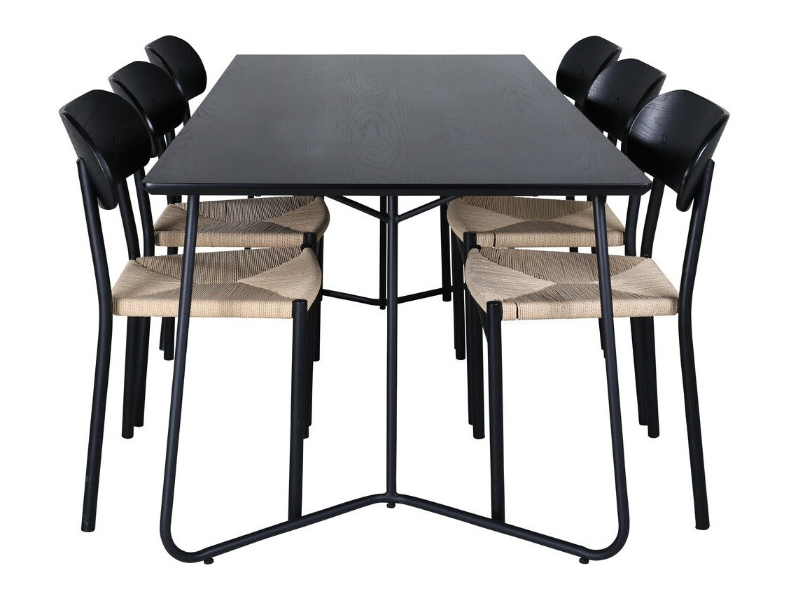 Essgruppe Dallas 2716 (Schwarz + Hellbraun)