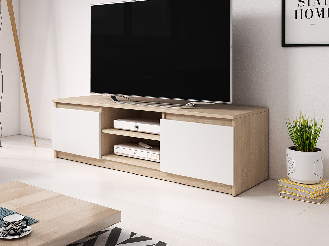 TV-Möbel Sarasota 139 (Sonoma-Eiche + Weiss)