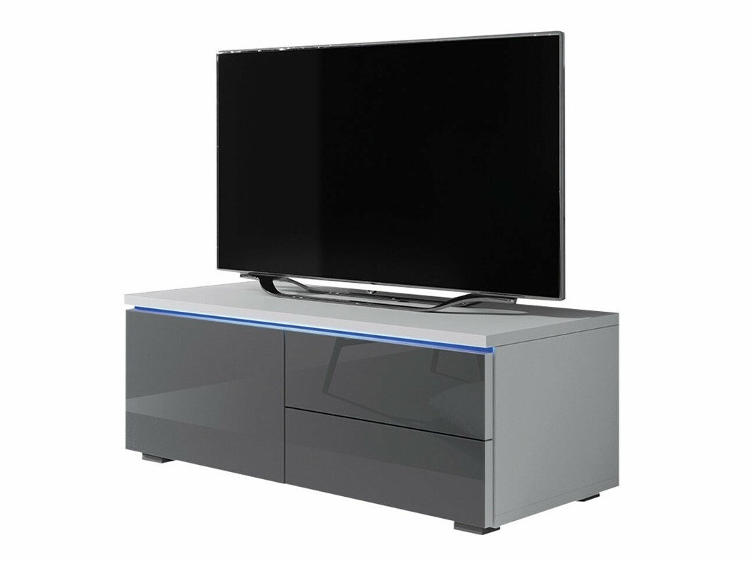 TV-Möbel Uva VI (Weiss + Glanzgrau)