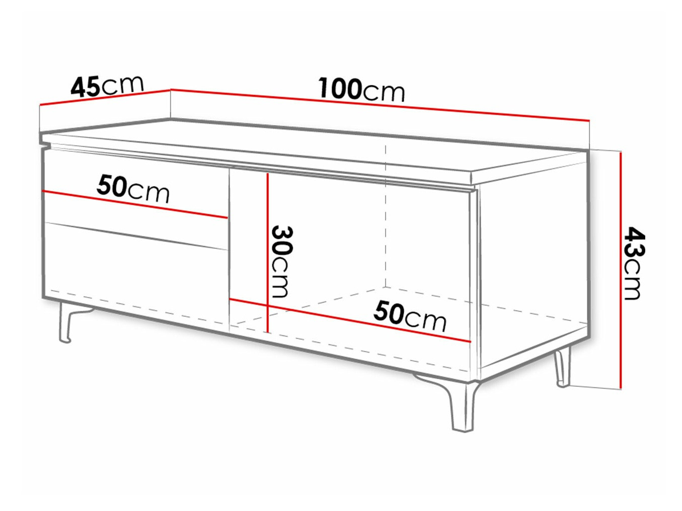 TV-Möbel Uva VI (Weiss + Weiss glänzend)