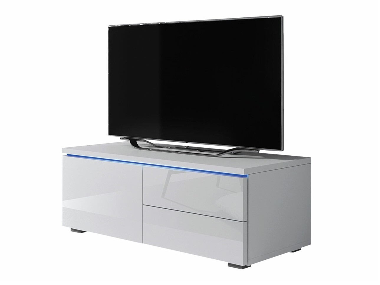TV-Möbel Uva VI (Weiss + Weiss glänzend)