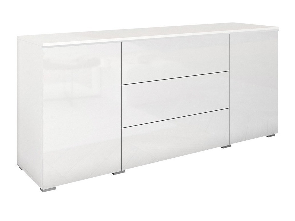 Kommoden Mirfivo 102 (Weiss + Weiss glänzend)