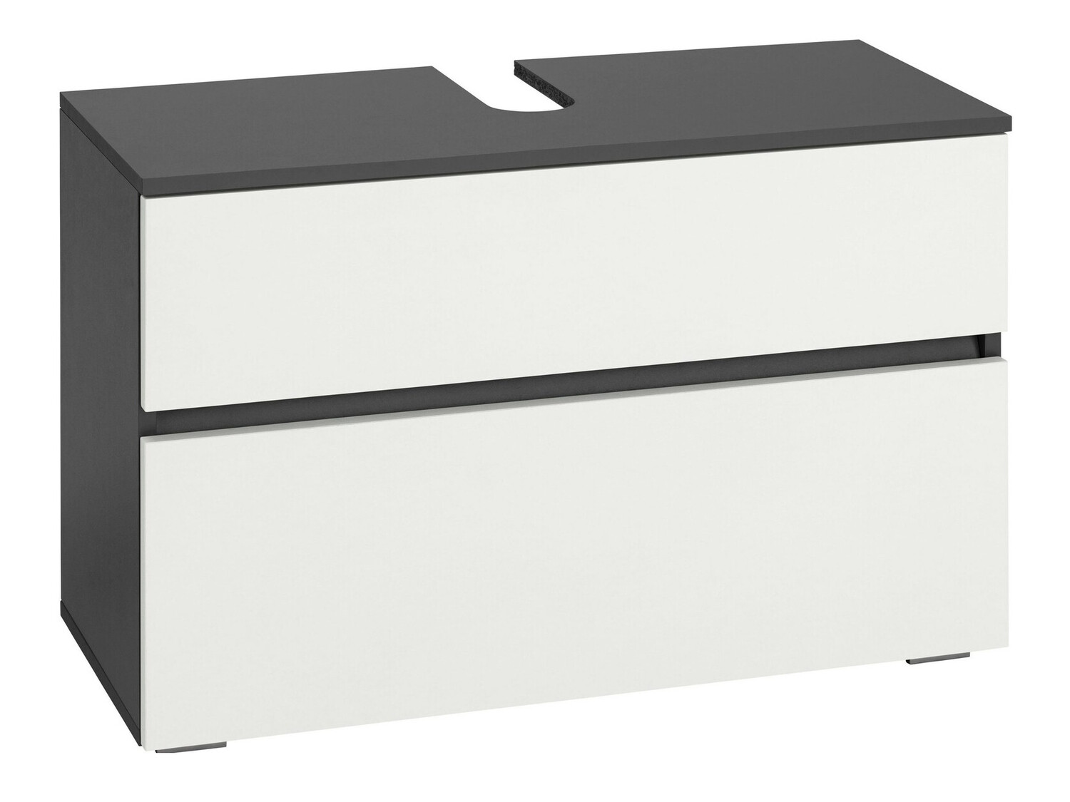 Stehender Badezimmerschrank für ein Waschbecken Soncamu 109 (Weiss + Anthrazit)