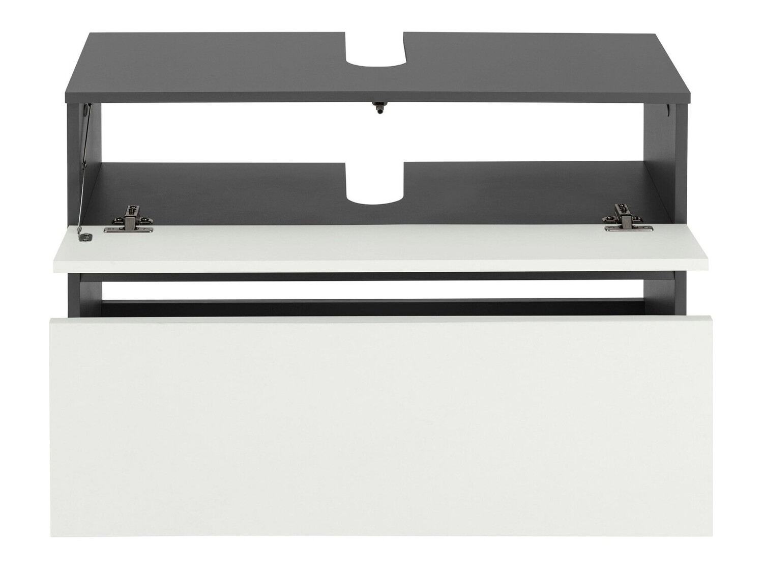 Stehender Badezimmerschrank für ein Waschbecken Soncamu 109 (Weiss + Anthrazit)