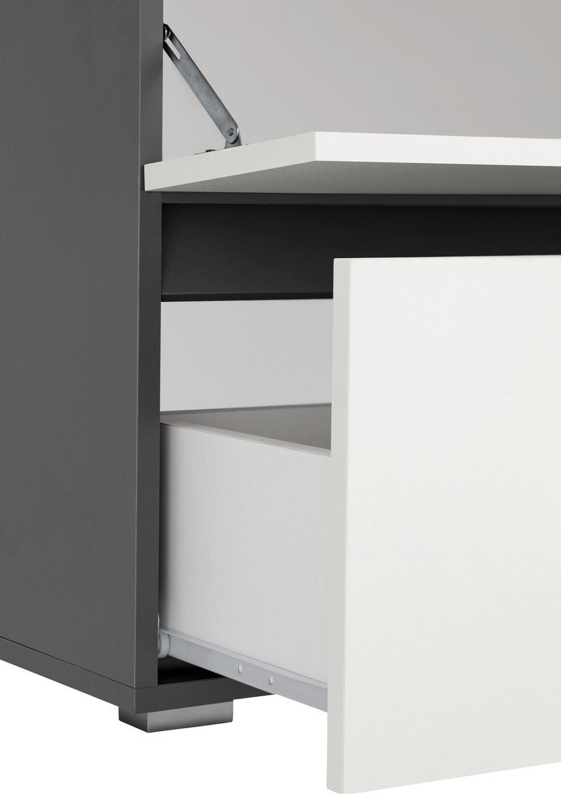 Stehender Badezimmerschrank für ein Waschbecken Soncamu 109 (Weiss + Anthrazit)