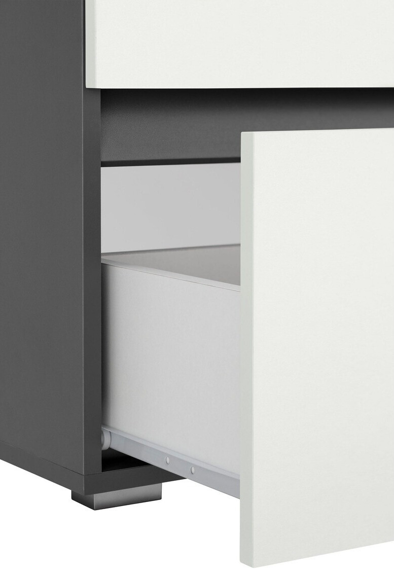 Stehender Badezimmerschrank für ein Waschbecken Soncamu 109 (Weiss + Anthrazit)