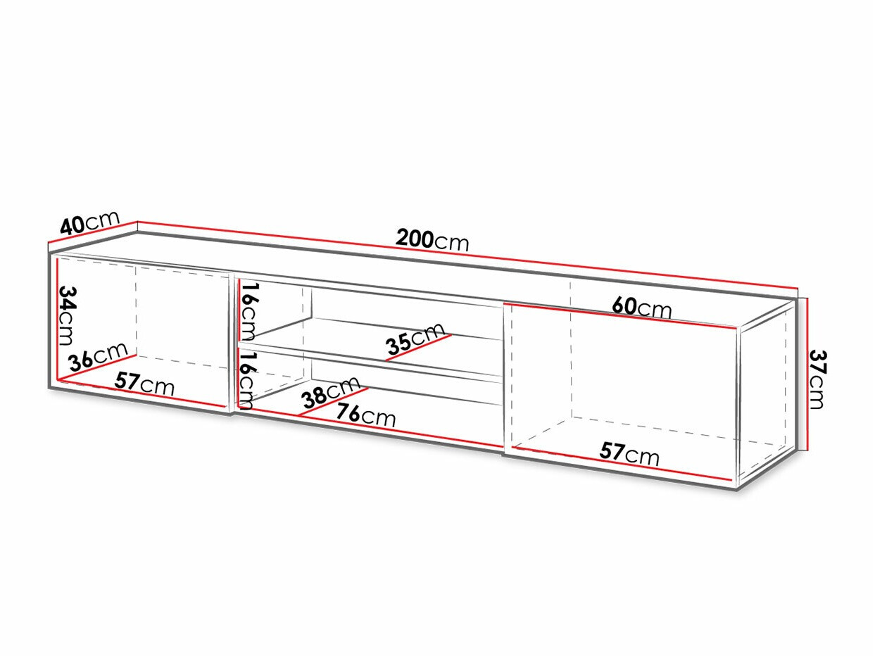 TV-Möbel Imago II (Weiss + Weiss glänzend)